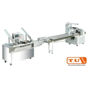 เครื่องห่อแนวนอน ขนมบิสกิต 2 ชิ้นติดกันด้วยครีม 1 เลน